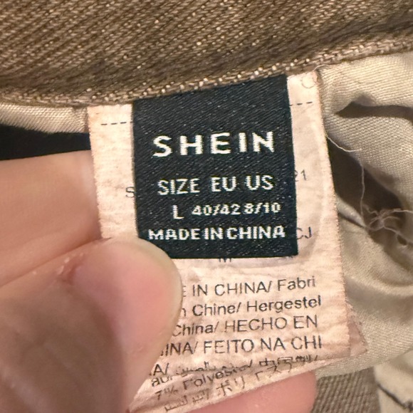 SHEIN Women Brown High Waisted Wide Leg Jeans sz L 8/10 NWOT - Picture 5 of 6